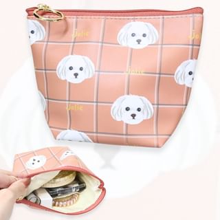 ouaf ouaf&miaou marche Maltese Dog Check Pattern Multipurpose Organizer Pouch 11×15cm