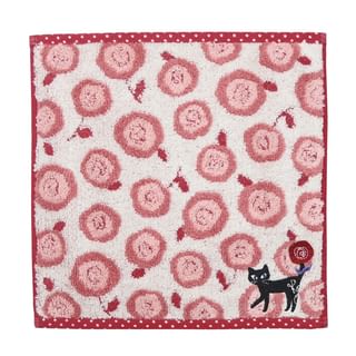 Black Cat Rose Towel Handkerchief Red 1 pc