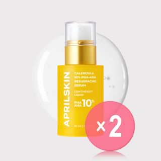 APRILSKIN - Calendula 10% PHA + AHA Resurfacing Serum 2pcs Bundle Set 2025 Version - 30ml x 2 pcs