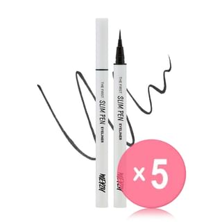 MERZY - The First Slim Pen Eyeliner - 2 Colors 5pcs Bundle Set #SP1 Black Jean x 5 pcs
