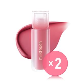 Milk Touch - Dew Stain Sheer Lip Gloss - 10 Colors 2pcs Bundle Set #02 Bubbly Pink x 2 pcs
