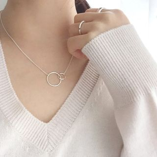 Phoenoa 925 Sterling Silver Hoop Link Necklace phoenoa kopen in de aanbieding Phoenoa 925 Sterling Silver Hoop Link Necklace phoenoa kopen in de aanbieding