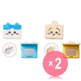 Bandai - Chiikawa Hachiware & Usagi Flussy Face Powder Compact 2pcs Bundle Set 1 pc - Random Style x 2 pcs