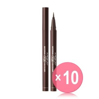 MQNY - Waterproof Tattoo Pen Eyeliner - 2 Colors 10pcs Bundle Set #02 Deep Brown x 10 pcs