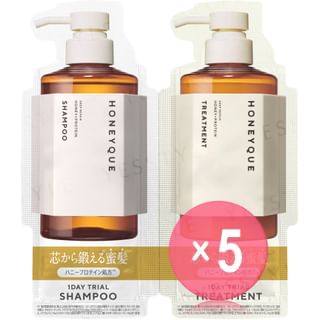 BOTTLE WORKS - Honeyque Deep Repair Shampoo & Conditioner Trial Set 5pcs Bundle Set 10ml x 2 x 5 pcs