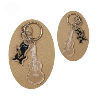 Cat Clear Acrylic Bag Charm Guitar 1 pc