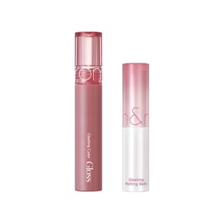 romand - Lip Volume Hack Glasting Color Gloss #03 Rose Finch + Glasting Melting Balm #07 Mauve Whip
