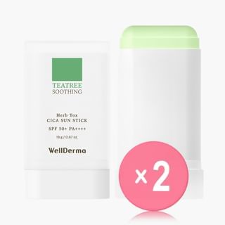 WellDerma - Teatree Herb Tox Cica Sun Stick 2pcs Bundle Set 19g x 2 pcs