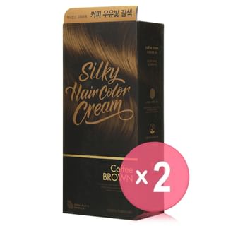 THE FACE SHOP - Stylist Silky Hair Color Cream - 7 Colors 2pcs Bundle Set Coffee Brown x 2 pcs