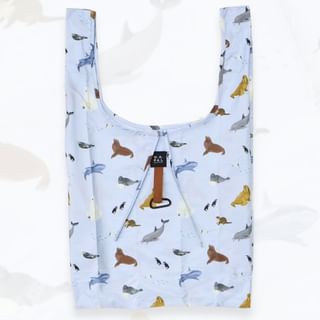 Aquatic Animals Printed Foldable Shopping Bag 65×39cm