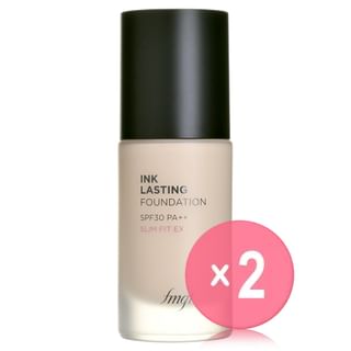 THE FACE SHOP - fmgt Ink Lasting Foundation Slim Fit EX 2pcs Bundle Set #V201 Apricot Beige (Bright Light Beige) x 2 pcs