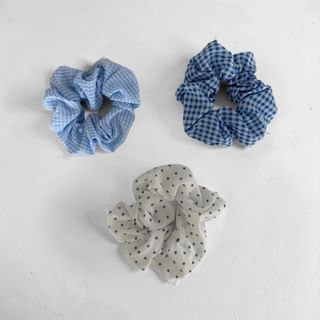 Fresh Blue & White Seersucker Hair Ties