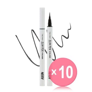 MERZY - The First Slim Pen Eyeliner - 2 Colors 10pcs Bundle Set #SP1 Black Jean x 10 pcs