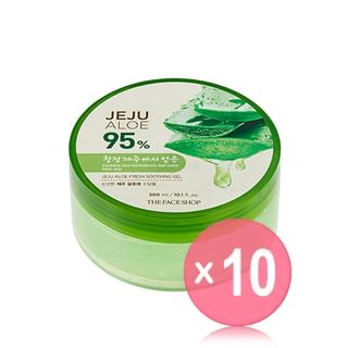 THE FACE SHOP - Jeju Aloe 95% Fresh Soothing Gel 300ml 10pcs Bundle Set 300ml x 10 pcs