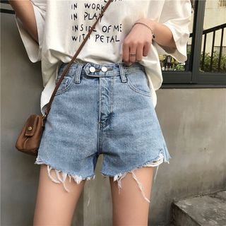 Monroll Ripped Denim Shorts monroll kopen in de aanbieding
