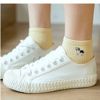 Cottonet Animal Embroidered Low Socks cottonet kopen in de aanbieding