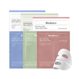 Biodance - Bundle: Bio Collagen - Real Deep Mask Set + Refreshing Sea Kelp Real Deep Mask Set + Hydro Cera-nol Real Deep Mask Set  3 pcs