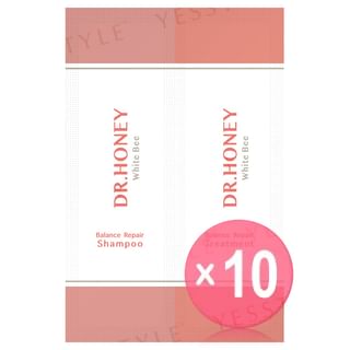 H2O - DR.HONEY White Bee Balance Repair Shampoo & Trearment Sachet Set 10pcs Bundle Set 10ml+10g x 10 pcs