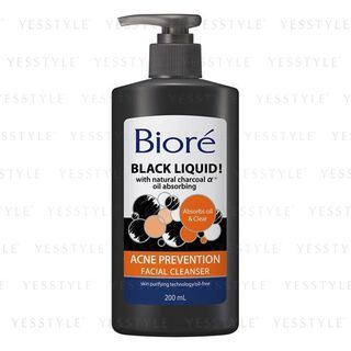 Kao Biore Black Liquid Acne Prevention Facial Cleanser 200Ml kao kopen in de aanbieding