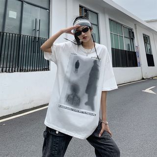 Short Sleeve Printed Oversized T-Shirt