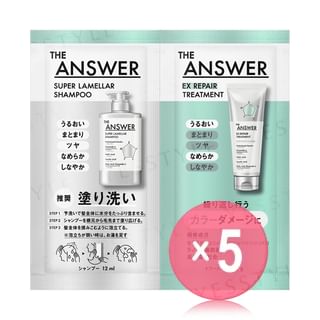Kao - THE ANSWER Super Lamella Shampoo & EX Repair Treatment For Color Damage Trial Set 5pcs Bundle Set 12ml+12g x 5 pcs