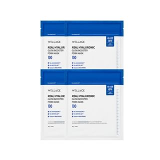 WELLAGE - Real Hyaluronic Glow Booster PDRN Mask Bundle Set 38g x 4 sheets