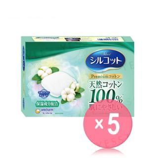 Unicharm - Silcot Soft & Rich Touch Premium Cotton Pad 5pcs Bundle Set 66 pcs x 5 pcs