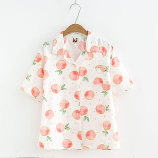Pandago Fruit Print Short Sleeve Shirt pandago kopen in de aanbieding