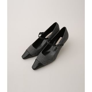 Toe-Cap High-Heel Mary Jane Pumps