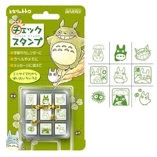 My Neighbor Totoro Check Stamp Set Case/W43×H33×D44mm, Stamp/7×7mm