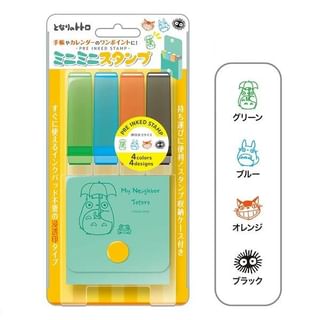 Mini Mini Stamp Set - My Neighbor Totoro (Green) (Set of 4) Packge: W59×H60×D25mm / Stamp Size: W13×H58×D13mm