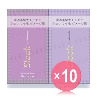 AQUA NOA - Sleek by sarasalon Night Care Serum Shampoo & Treatment Trial Set 10pcs Bundle Set 10ml x 2 x 10 pcs