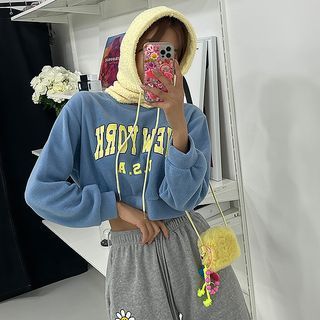 Drawstring Rib-Knit Balaclava