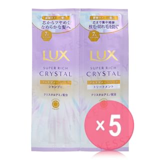 Lux Japan - Super Rich Crystal Multi-Damage Repair Shampoo & Hair Treatment Trial Set 5pcs Bundle Set 10g x 2 x 5 pcs