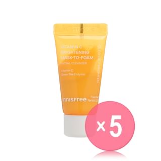 innisfree - Vitamin C Brightening Mask-To-Foam Facial Cleanser Mini 5pcs Bundle Set 15g x 5 pcs