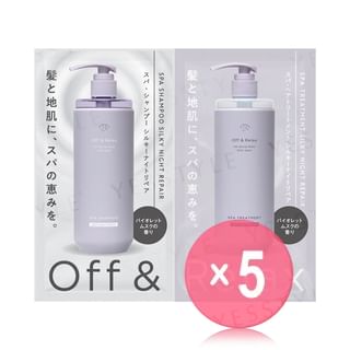 Off & Relax - Spa Shampoo & Treatment Silky Night Repair Trial Set 5pcs Bundle Set 10ml x 2 x 5 pcs