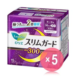 Kao - Laurier Speed Night Wing Feminine Pads 30cm 5pcs Bundle Set 15 pcs x 5 pcs