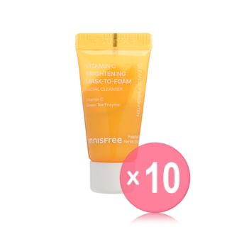 innisfree - Vitamin C Brightening Mask-To-Foam Facial Cleanser Mini 10pcs Bundle Set 15g x 10 pcs