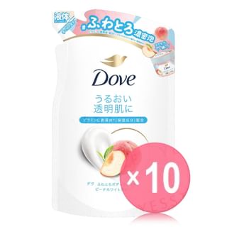 Dove Japan - Fluffy & Creamy Body Wash Peach White Tea Refill 10pcs Bundle Set 340g x 10 pcs