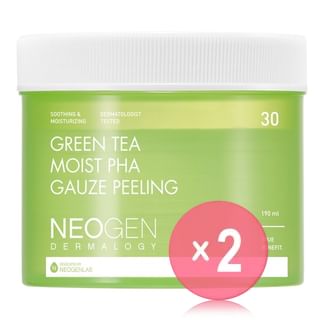NEOGEN - Dermalogy Green Tea Moist PHA Gauze Peeling 2pcs Bundle Set 30 sheets x 2 pcs