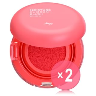 THE FACE SHOP - fmgt Moisture Cushion Blush & Highlighter - 4 Colors 2pcs Bundle Set #01 Red x 2 pcs