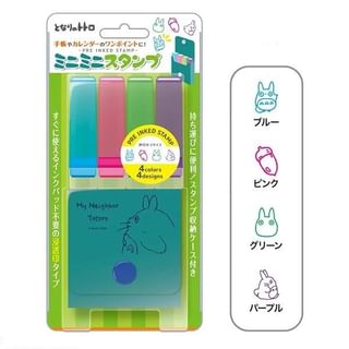 Mini Mini Stamp Set - My Neighbor Totoro (Turquoise) (Set of 4) Packge: W59×H60×D25mm / Stamp Size: W13×H58×D13mm