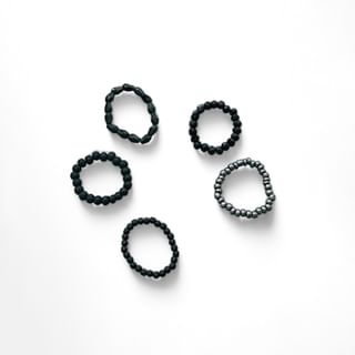 Set of 5: Beaded Ring