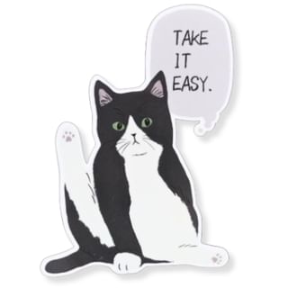 Cat Maniac Series Decorative Iron-on Patch Tuxedo Cat 1 pc