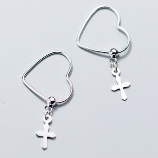 A Roch 925 Sterling Silver Heart Hoop Earrings a roch kopen in de aanbieding