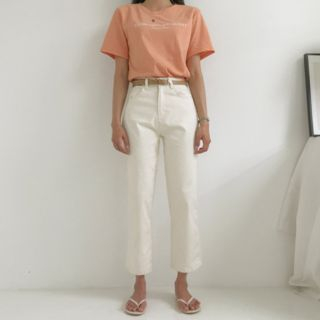 Michyeora Letter Printed Cotton T Shirt michyeora kopen in de aanbieding