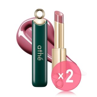 athé - Authentic Lip Glowy Balm - 15 Colors 2pcs Bundle Set #15 Juliet x 2 pcs