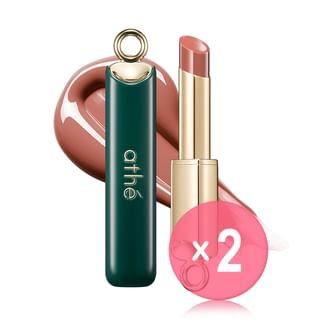 athé - Authentic Lip Glowy Balm - 15 Colors 2pcs Bundle Set #14 Daisy x 2 pcs