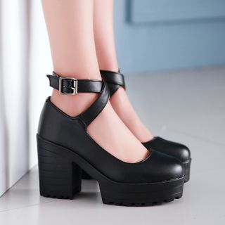 Freesia Ankle Strap Platform Pumps freesia kopen in de aanbieding