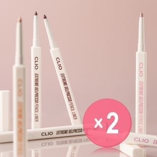 CLIO - Extreme Gelpresso Pencil Liner - 10 Colors 2pcs Bundle Set #07 Petal Pink x 2 pcs